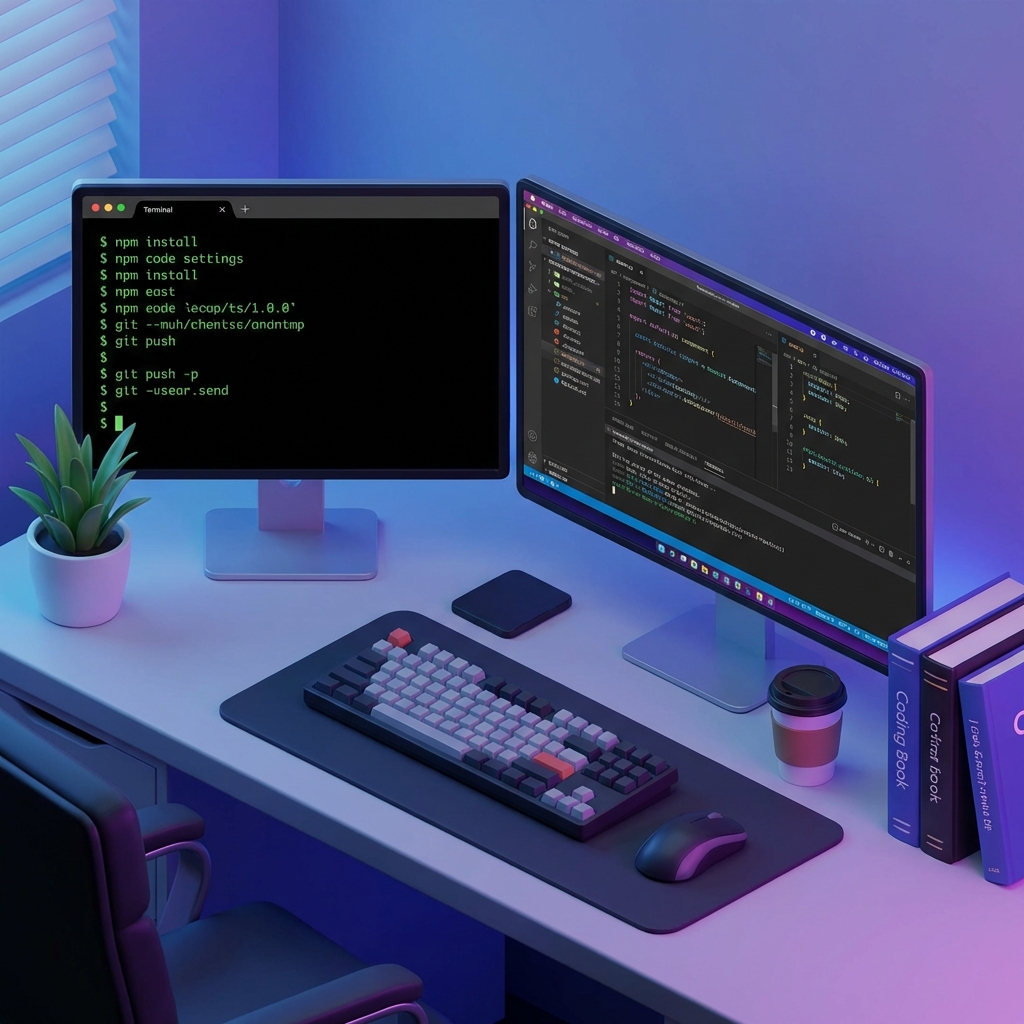 Comparaison visuelle entre interface terminal et éditeur de code graphique