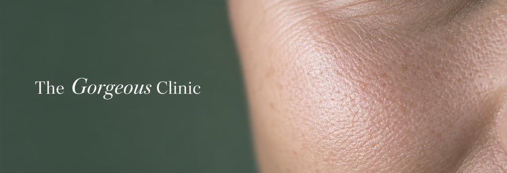 Photorealistic macro image of mature skin texture, close-up showing fine lines and pores, soft clinical lighting, shallow depth of field, elegant negative space, subtle forest green background, no people, realistic skin detail.